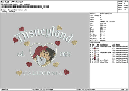 Dland Ariel2601 Embroidery File 6 sizes