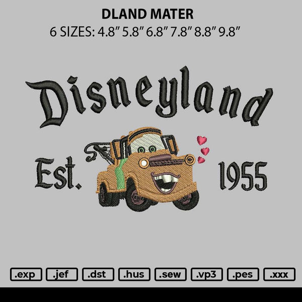 Dland Mater Embroidery File 6 sizes