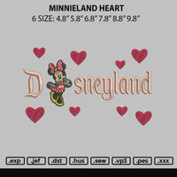 Minnieland Heart Embroidery File 6 sizes
