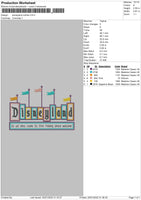 Disneyland Outline Embroidery File 4 Size