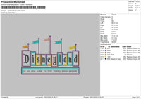 Disneyland Outline Embroidery File 4 Size