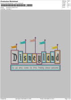 Disneyland Outline Embroidery File 4 Size