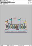 Disneyland Outline Embroidery File 4 Size