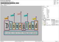 Disneyland Outline Embroidery File 4 Size