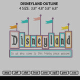 Disneyland Outline Embroidery File 4 Size