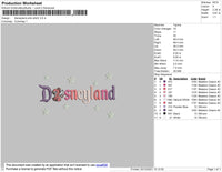 Disneyland Pink Embroidery File 8 size