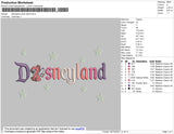 Disneyland Pink Embroidery File 8 size