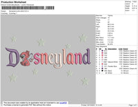 Disneyland Pink Embroidery File 8 size