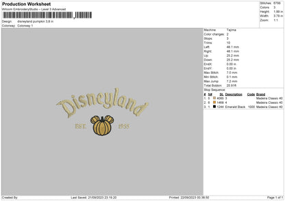 Pumpkin Land Embroidery File 6 sizes