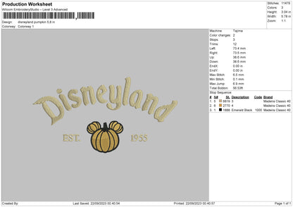Pumpkin Land Embroidery File 6 sizes