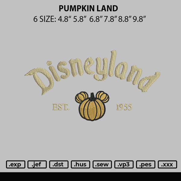 Pumpkin Land Embroidery File 6 sizes