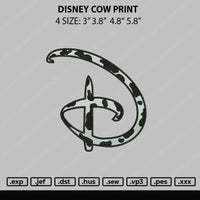 Disney Cow Print Embroidery File 4 sizes