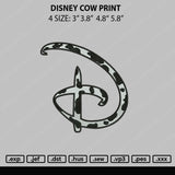 Disney Cow Print Embroidery File 4 sizes
