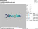 Disneyland Blue Stitch Embroidery File 8 size