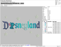 Disneyland Blue Stitch Embroidery File 8 size