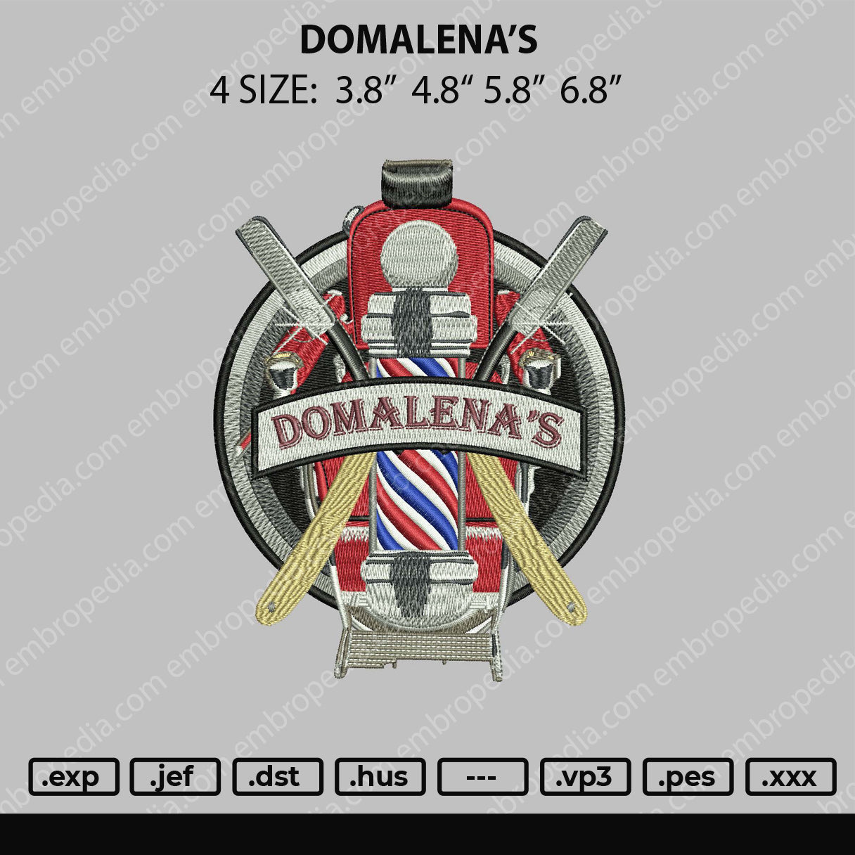Domalena's Embroidery File 4 size