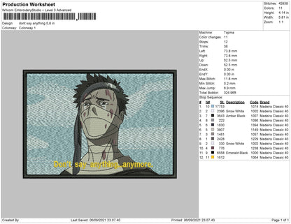 Dont Say Anything Embroidery File 4 size