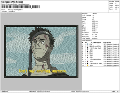 Dont Say Anything Embroidery File 4 size