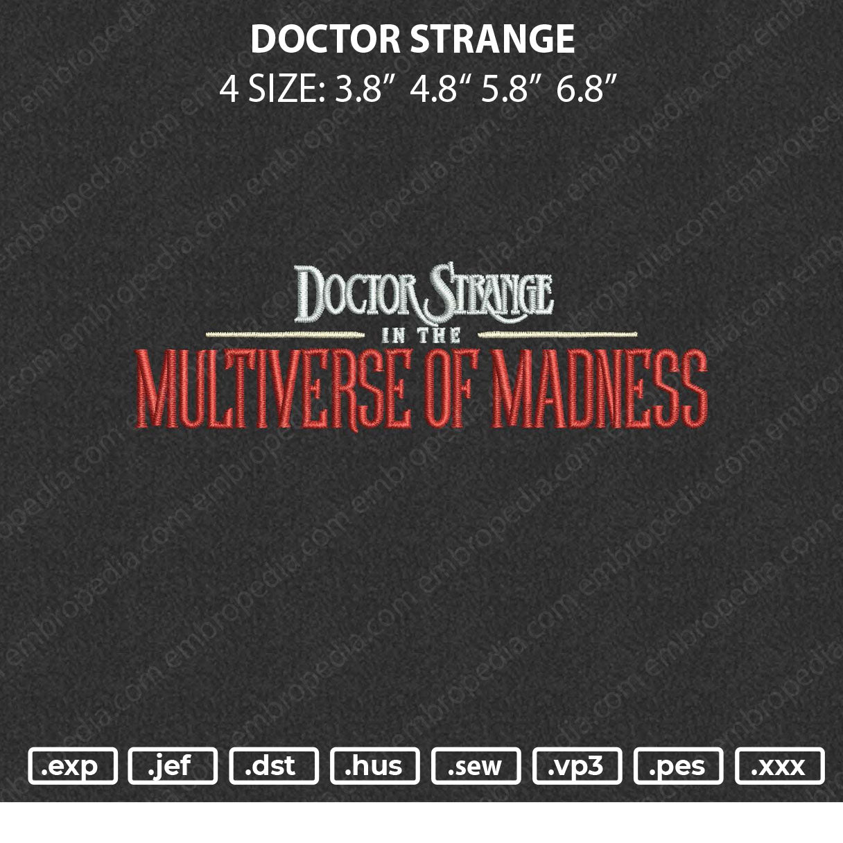 Doctor Strange Embroidery File 4 size