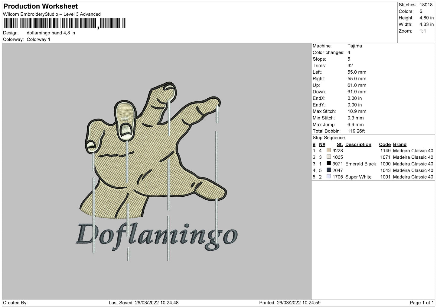 Doflamingo Hand Embroidery File 4 size