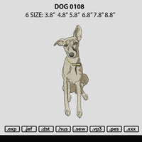 Dog 0108 Embroidery File 6 sizes