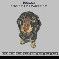 Dog0203 Embroidery File 6 sizes