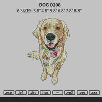 Dog 0208 Embroidery File 6 sizes
