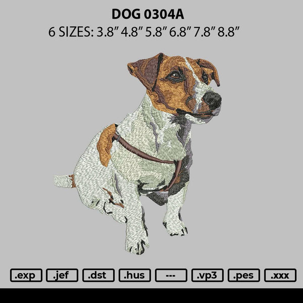 Dog 0304a Embroidery File 6 sizes