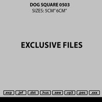 Dog Square 0503 Embroidery File 6 sizes