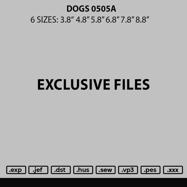 Dogs 0505a Embroidery File 6 sizes