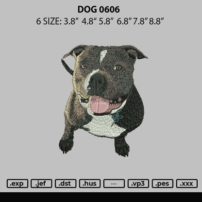 Dog 0606 Embroidery File 6 sizes