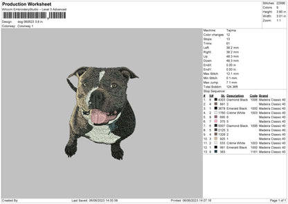 Dog 0606 Embroidery File 6 sizes