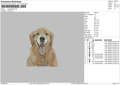 Dog 080526 Embroidery File 6 sizes