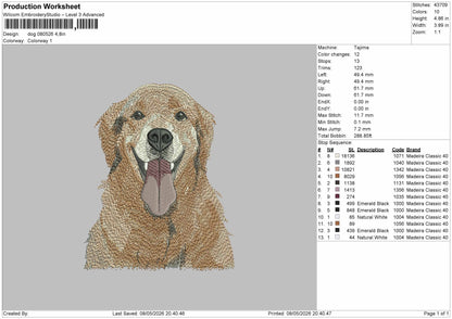 Dog 080526 Embroidery File 6 sizes