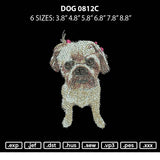 Dog 0812C Embroidery File 6 sizes