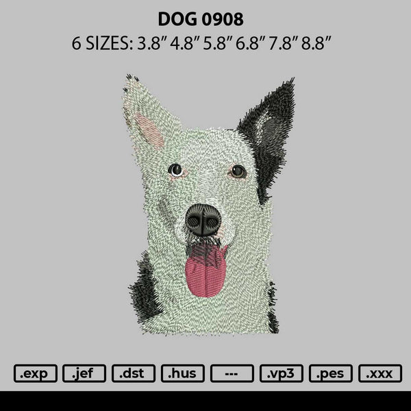 Dog 0908 Embroidery File 6 sizes