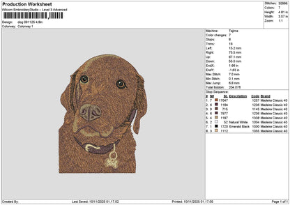 Dog 0911 Embroidery File 6 sizes
