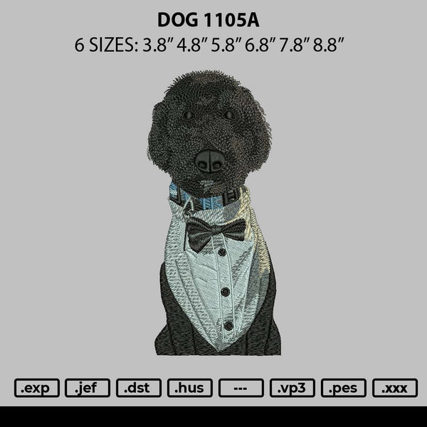 Dog 1005a Embroidery File 6 sizes