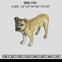 Dog 1101 Embroidery File 6 sizes