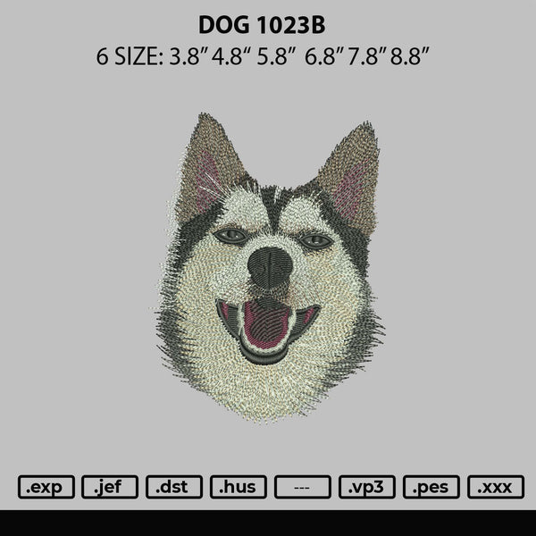 Dog 1023b Embroidery File 6 sizes