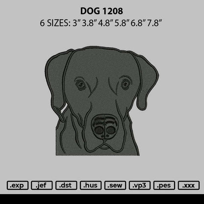 Dog 1208 Embroidery File 6 sizes