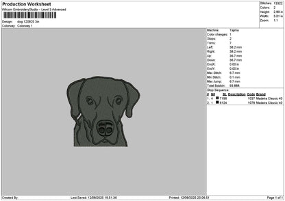 Dog 1208 Embroidery File 6 sizes