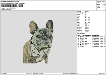 Dog 1302a Embroidery File 6 sizes