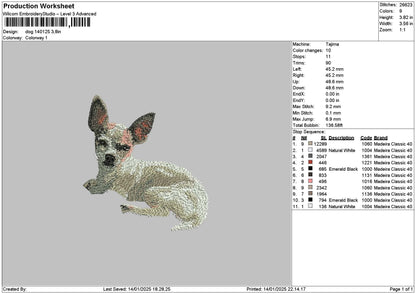 Dog 1401a Embroidery File 6 sizes