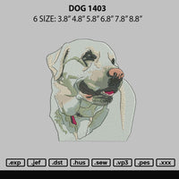 Dog 1403 Embroidery File 6 sizes