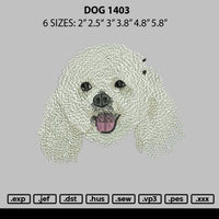 Dog 1403 Embroidery File 6 sizes