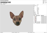 Dog Head 1503 Embroidery File 6 sizes