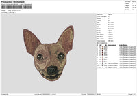 Dog Head 1503 Embroidery File 6 sizes