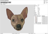 Dog Head 1503 Embroidery File 6 sizes