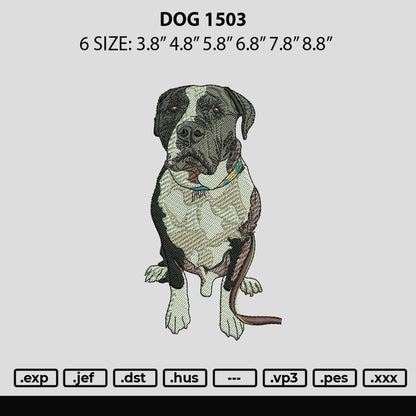 Dog 1503 Embroidery File 6 sizes